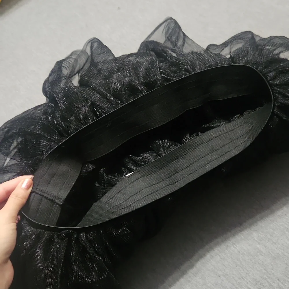 Y2K Black Costume Cosplay Ballerina Tutu Layered Flared Tulle Mini Skirt - Picture 6 of 6